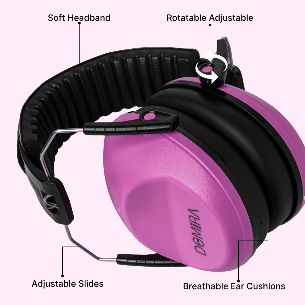 Kids Noise-Cancelling Earmuffs -Pink– Adjustable, Comfortable & Soundproof Kids Noise-Cancelling Earmuffs -Pink– Adjustable, Comfortable & Soundproof